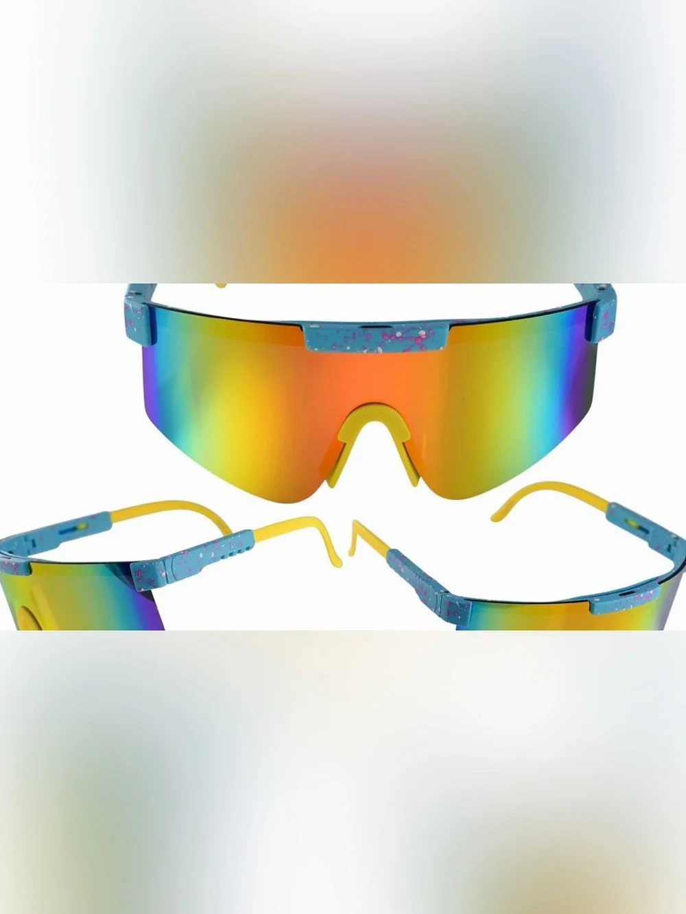 PIT VIPER The Gobby Polarized Sunglasses Blue Pink Splatter NWOT